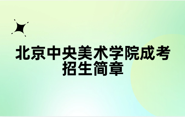 北京中央美术学院成考招生简章